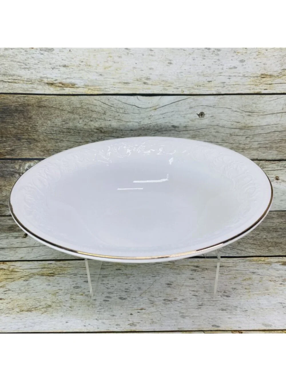Farberware CALAIS 4173 Embossed Scroll Rope Leaf Gold Trim Rim 9.5